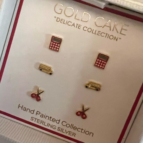 Gold Cake Delicate Collection Three Earring Set - Picture 3 of 4